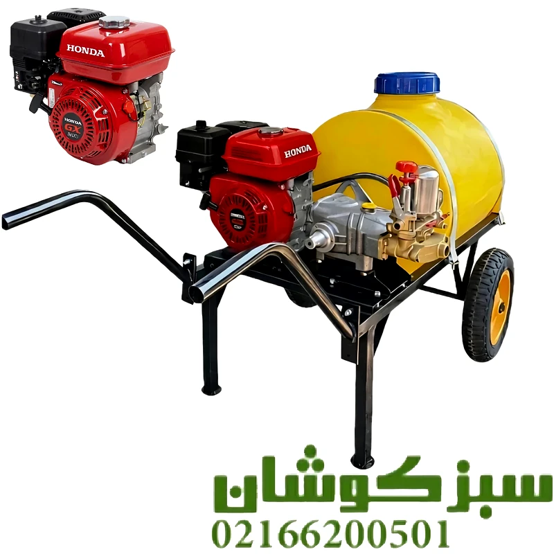 سمپاش فرغونی 100 لیتری هوندا مدل GX200 با پمپ 45 بار